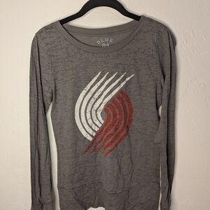 Blue 84 Gray Graphic Tee Portland Trailblazers
